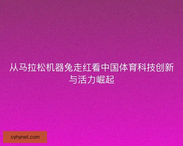 从马拉松机器兔走红看中国体育科技创新与活力崛起