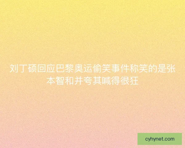 刘丁硕回应巴黎奥运偷笑事件称笑的是张本智和并夸其喊得很狂